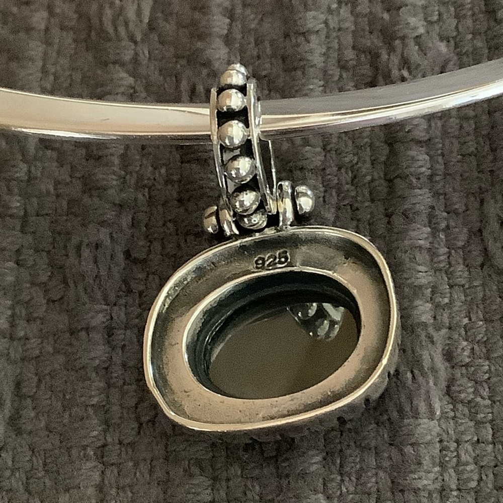Sterling Silver Braided Hematite Oval Pendant - Picture 4 of 5